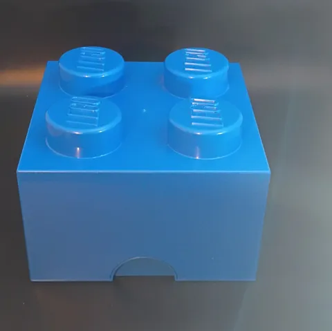 Lego storage box cube 10 x 6 plastic container blue 2012 preowned