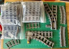 LEGO Train Track Lot - 71 Pieces, 23 Straight, 32 Curves, 4 Switches 12 Flex