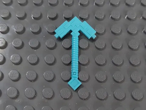 Lego 21130 Medium Azure Pixelated Minecraft Pickaxe - Used