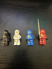 LEGO NINJAGO Rise of the Snakes Minifigure Lot 4 Cole Zane Kai Jay + Sword