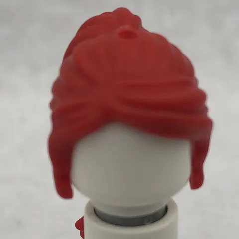 LEGO 92257 Red Mini Doll, Hair Friends Long Ponytail, Side Bangs, Hole on Top