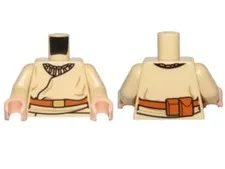 LEGO® Part 973pb2049c01 - Torso SW Layered Shirt, Brown Belt with Gold