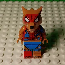 LEGO Minifigure Spider Man Wolf  Cmf  w/ Tail Red & Blue Outfit Mask