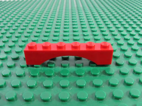 1970s LEGO Red Arch 1X6x1 'Pat Pen' Obscured Legoland 760 384 722 396 365 #3455