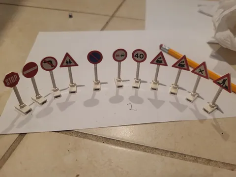 Vintage LEGO Road Signs Lot 11 Classic Town Train Stop Traffic 1970s 1980s