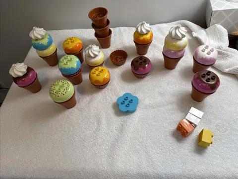 Lego Duplo Ice Cream cones Treats Desert Lot 53 pc whip topping lot