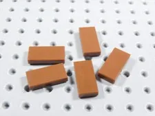LEGO Lot of 5 Reddish Brown 1x2 Smooth Tiles Plates BA