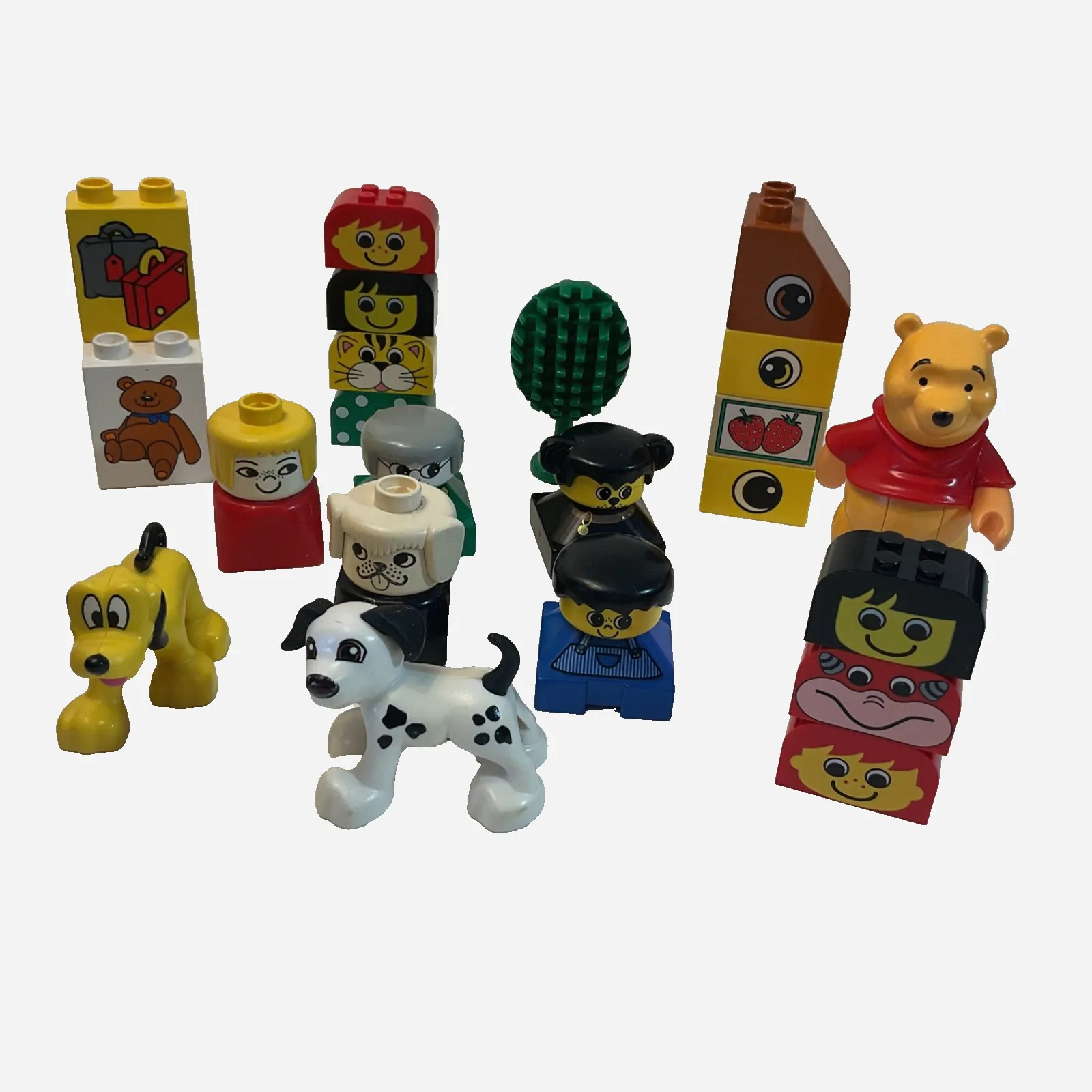 22 Lego Duplo Figures Pluto Pooh People Tree Specialty Blocks Vintage to Modern
