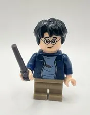 Lego Figure Minifig Harry Potter, Blue Shirt, Khaki Pants