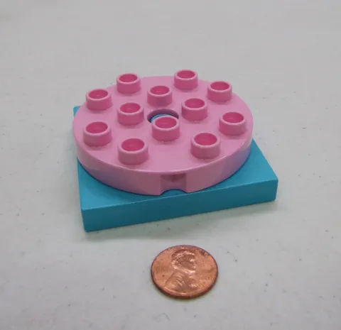 Rare Lego Duplo PINK & BLUE TURNTABLE SWIVEL Turn Table BLOCK Specialty Part 
