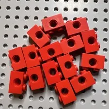 LEGO 3700 Red Technic, Brick 1 x 2 with Hole Bulk 15 Pieces