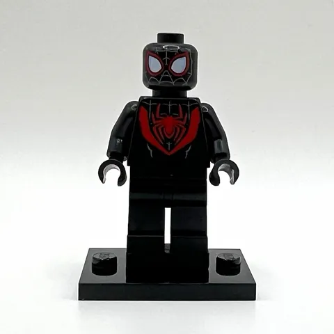 LEGO Spider-Man Miles Morales Black Hands Bluish Gray Webbing on Head sh1099