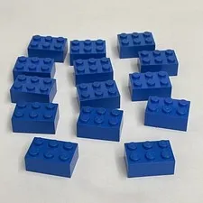 Lego 3002 Blue Replacement Parts Pieces Lot of 14