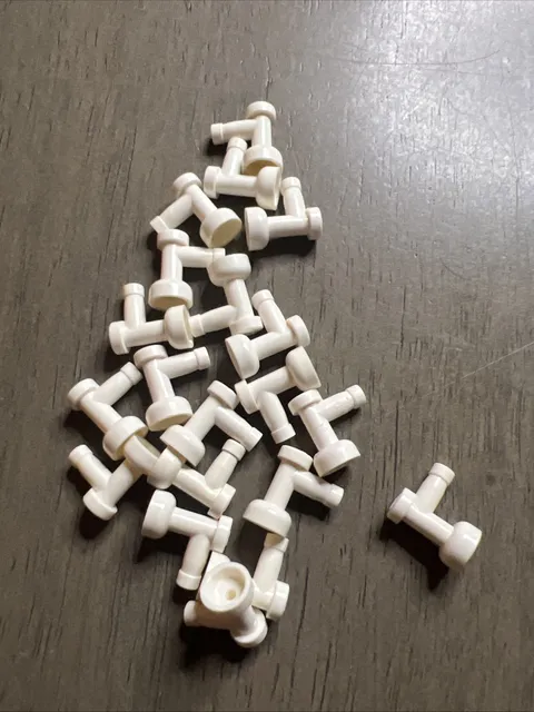 LEGO 4599a White Tap 1 x 1 with Hole in Nozzle End 20 Pieces