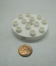 Lego Duplo WHITE TURNTABLE SWIVEL PART 98222 Large Round Circle Replacement 4x4