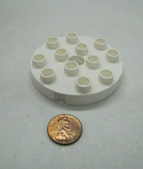 Lego Duplo WHITE TURNTABLE SWIVEL PART 98222 Large Round Circle Replacement 4x4
