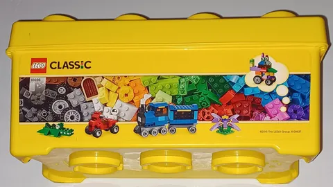 EMPTY LEGO Storage Brick Case 8 Stud Large Yellow 10696 Plastic Bin Box 14x7x7