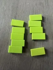 LEGO 3069 Lime Green Tile 1 x 2- 10 Pieces