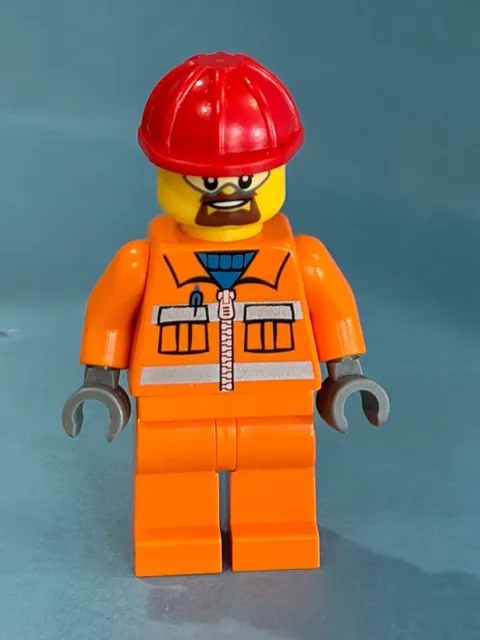 LEGO City Minifig cty0483 - Construction Worker - Light Scratches/No Cracks