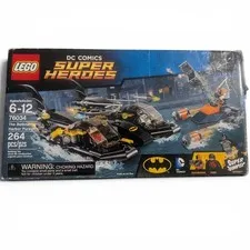 LEGO DC COMICS SUPER HEROES 76034 Batboat Harbor Pursuit Retired 99% Complete  