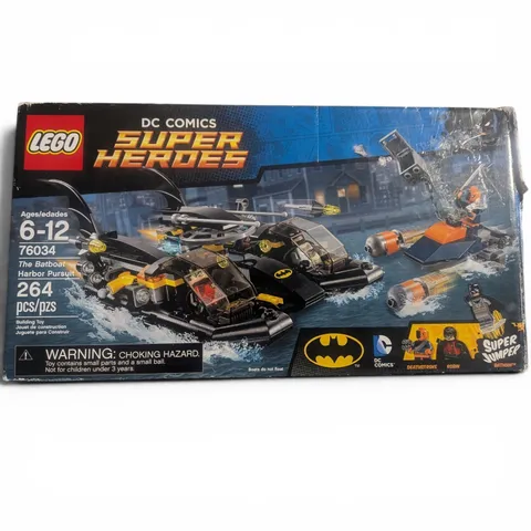 LEGO DC COMICS SUPER HEROES 76034 Batboat Harbor Pursuit Retired 99% Complete  