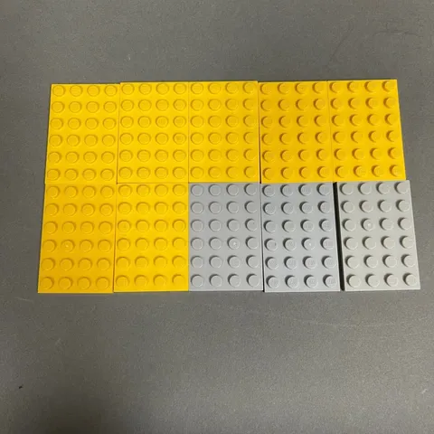 Lego 3032 Baseplates Yellow Light Gray 6 x 4 Replacement Add-on Pieces Lot of 10