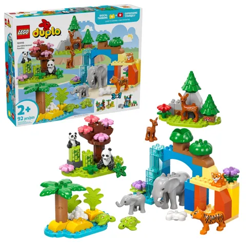 LEGO DUPLO Town 3 in 1 Wild Animal Families Building Toy Playset 10446 Preschool