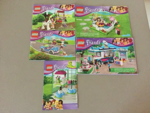 Lot of (5) Lego Friends Instruction Manuals - #41003 #41024 #41056 #41090 #41091