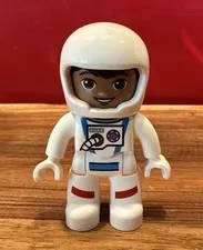Lego Duplo Brunette Astronaut Man NASA Space Shuttle Ship Rocket 2.5" Figure