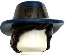Lego New Dark Brown Minifigure Hair Combo Hair with Hat Tousled Hair Part