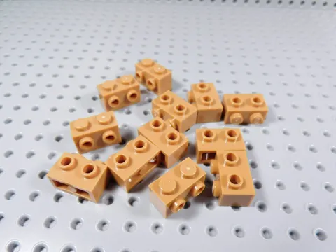 LEGO Lot of 12 Medium Nougat 1x2 Bricks w/ 2 Side Studs BA