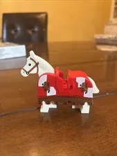 LEGO Castle White Horse with Red Lion Barding Gold Trim Medieval Knight Steed