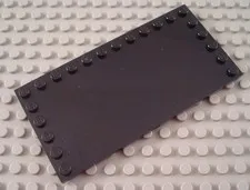 LEGO Black 6x12 Tile with Edge Stud Pieces
