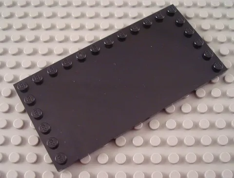 LEGO Black 6x12 Tile with Edge Stud Pieces