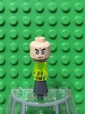Lego Minifig Head Jek-14 Dual Sided Black Eyebrows, Light Blue Lightning Bolts