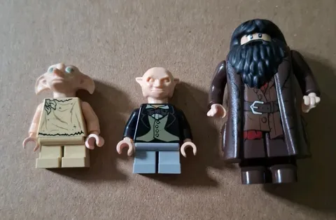 Lot Of 3 LEGO Harry Potter Minifigures Dobby Goblin & Hagrid