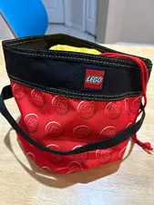 LEGO Red Black Yellow Drawstring Storage Bag with Handle, Drawstring Closure