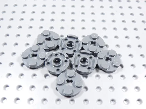 LEGO Lot of 8 Dark Bluish Gray 2x2 Round Plates BE