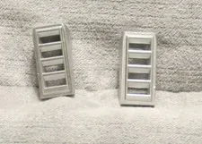 Lego lot of 2 Slope Pieces 2x1 with Grille in Metallic Silver No. 61409