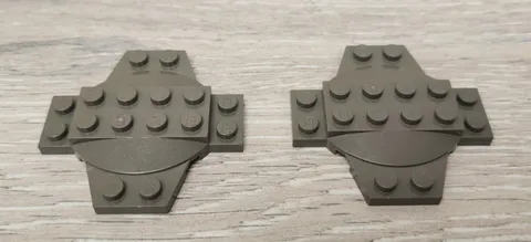 Lego 30303 Old Dark Gray Plate Modified 6 x 6 x 2/3 Cross with Dome Lot Of 2