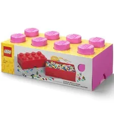 LEGO Storage Brick Bright Pink 8 Knob Container Organizer Box Holds 1600 Blocks