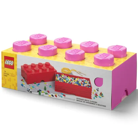 LEGO Storage Brick Bright Pink 8 Knob Container Organizer Box Holds 1600 Blocks