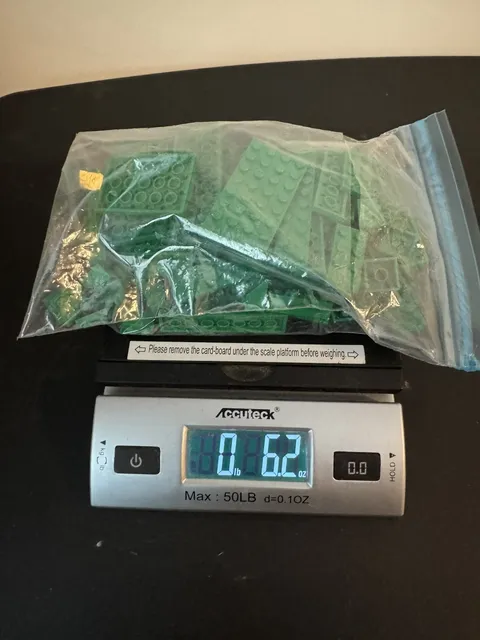LEGO Brick Plate Pieces Bulk Lot Green 6.2 Oz.