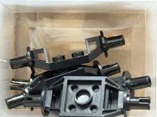 LEGO Parts - Black Plate 2 x 2 with Wheels Holder Wide - No 47720 - QTY 5