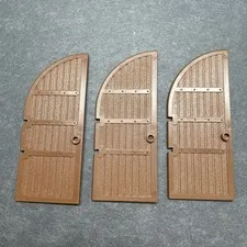 Vintage LEGO Large Brown Curved Top Doors Part 2400 Castle Knight 6059 6081 6090
