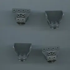 LEGO x 4 Dark Bluish Gray Cockpit 4 x 2 x 3 with Pin Hole and 2 Clips 98876