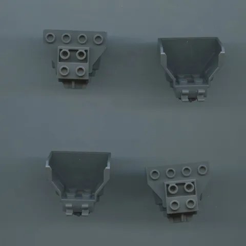 LEGO x 4 Dark Bluish Gray Cockpit 4 x 2 x 3 with Pin Hole and 2 Clips 98876