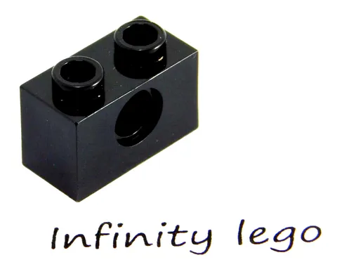 20 LEGO Technic Black Brick 1 x 2 with 1 Hole (3700) - (20 Pieces)