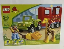 LEGO Duplo 10550 Circus Transport NEW! Baby Giraffe Jeep Truck Trailer Clown