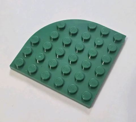 LEGO Parts - Green Plate, Round Corner 6 x 6 - No 6003